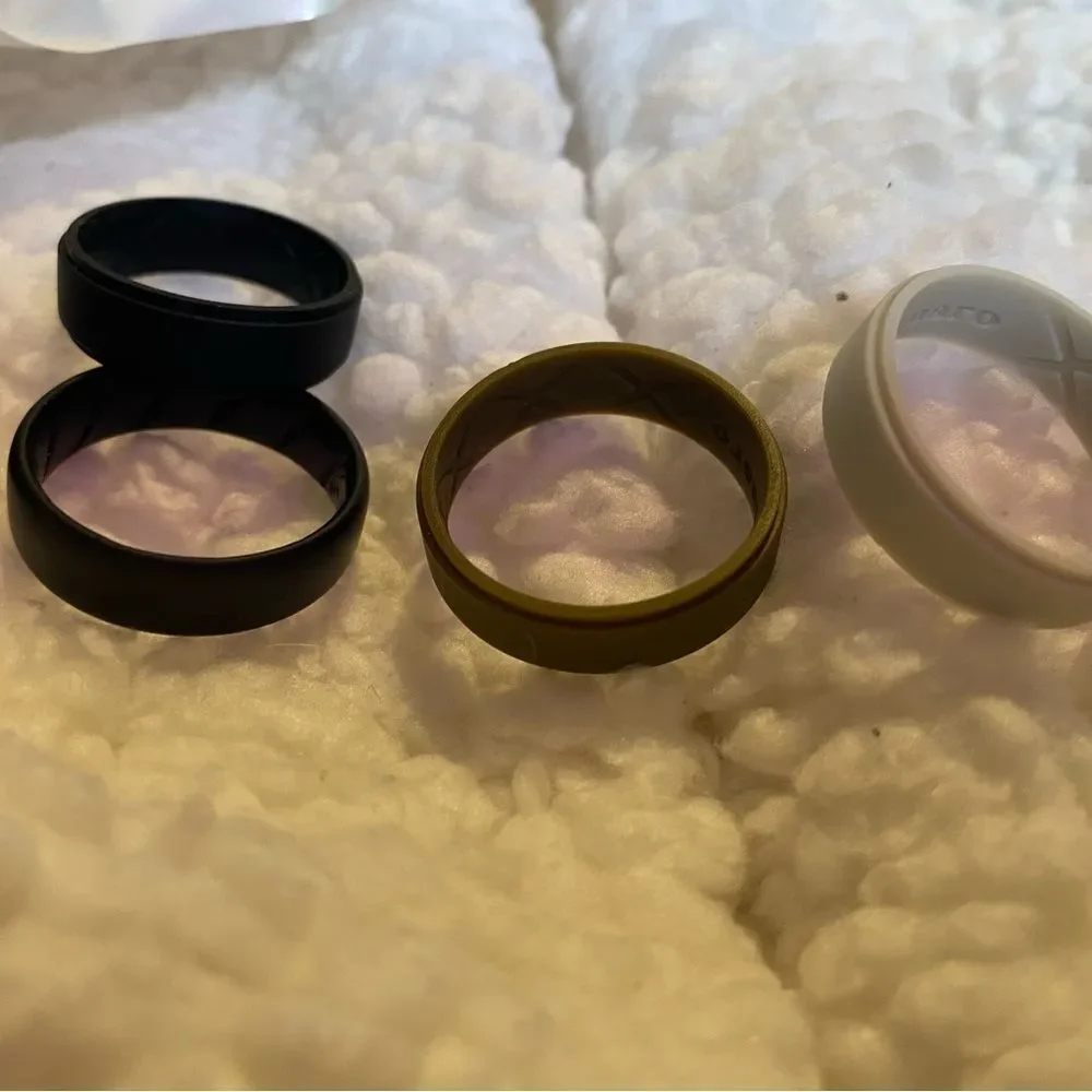 Men's Silicone Ring Set, Size 16